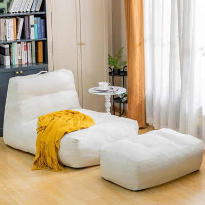 Premium Memory Foam Bean Bag Sofa with Ottoman by Trule