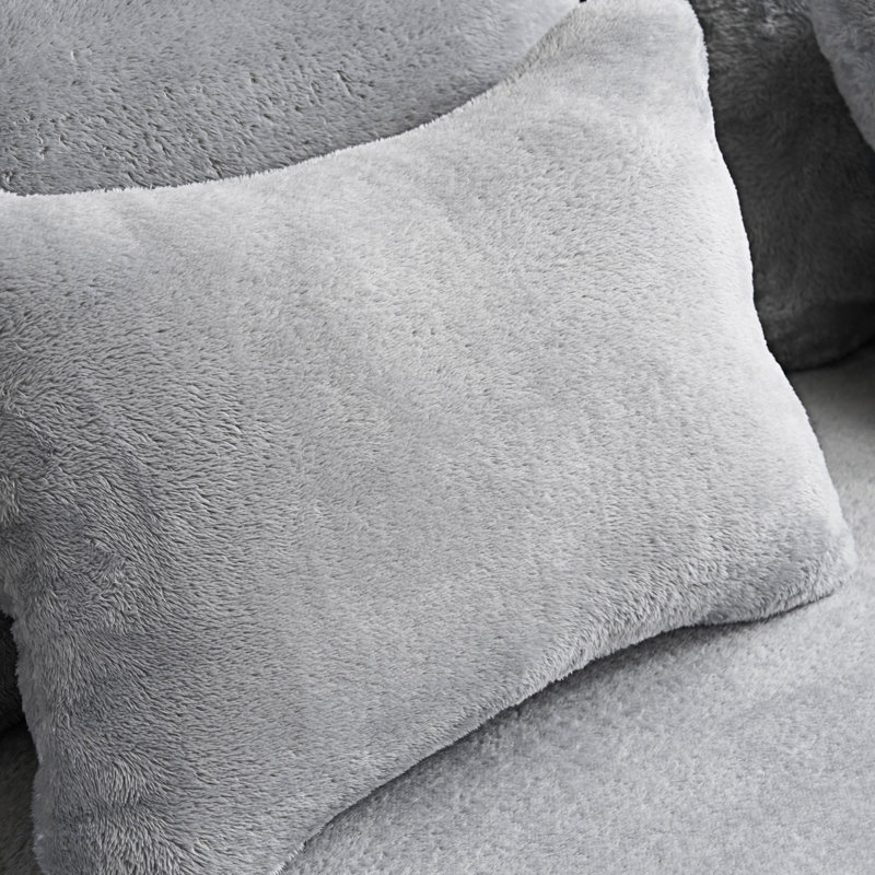 Floor Sofa Couch With Pillows, Light Gray