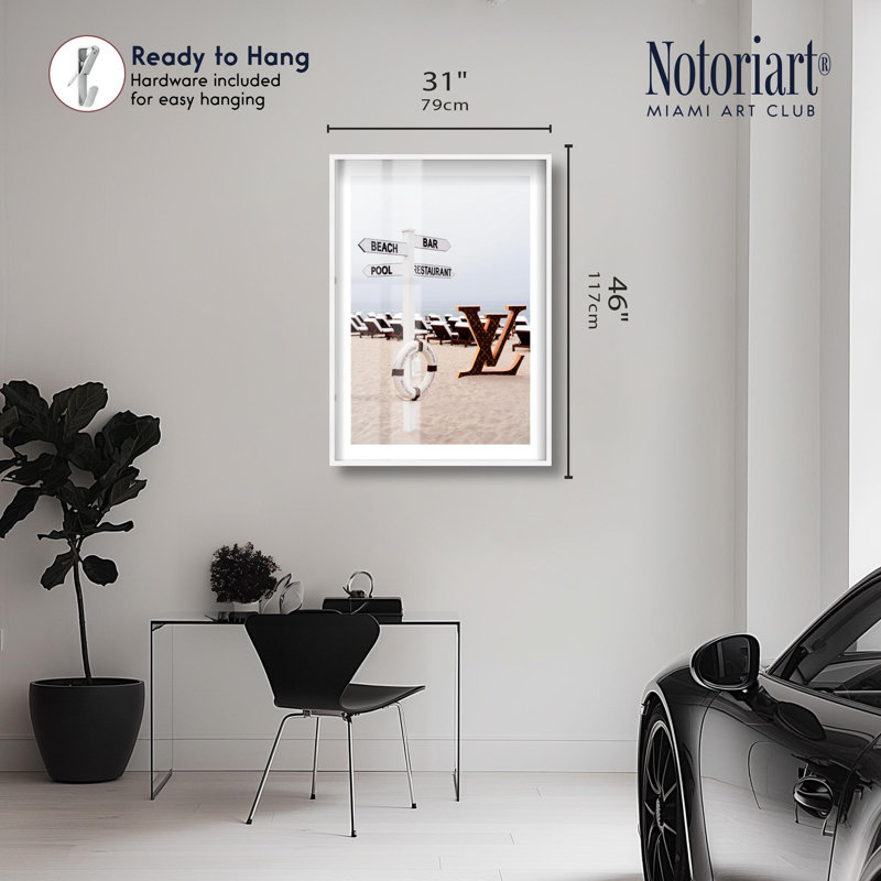 «Coastal Mood», impression côtière par Notoriart, H 46 po x l 31 po, Blanc
