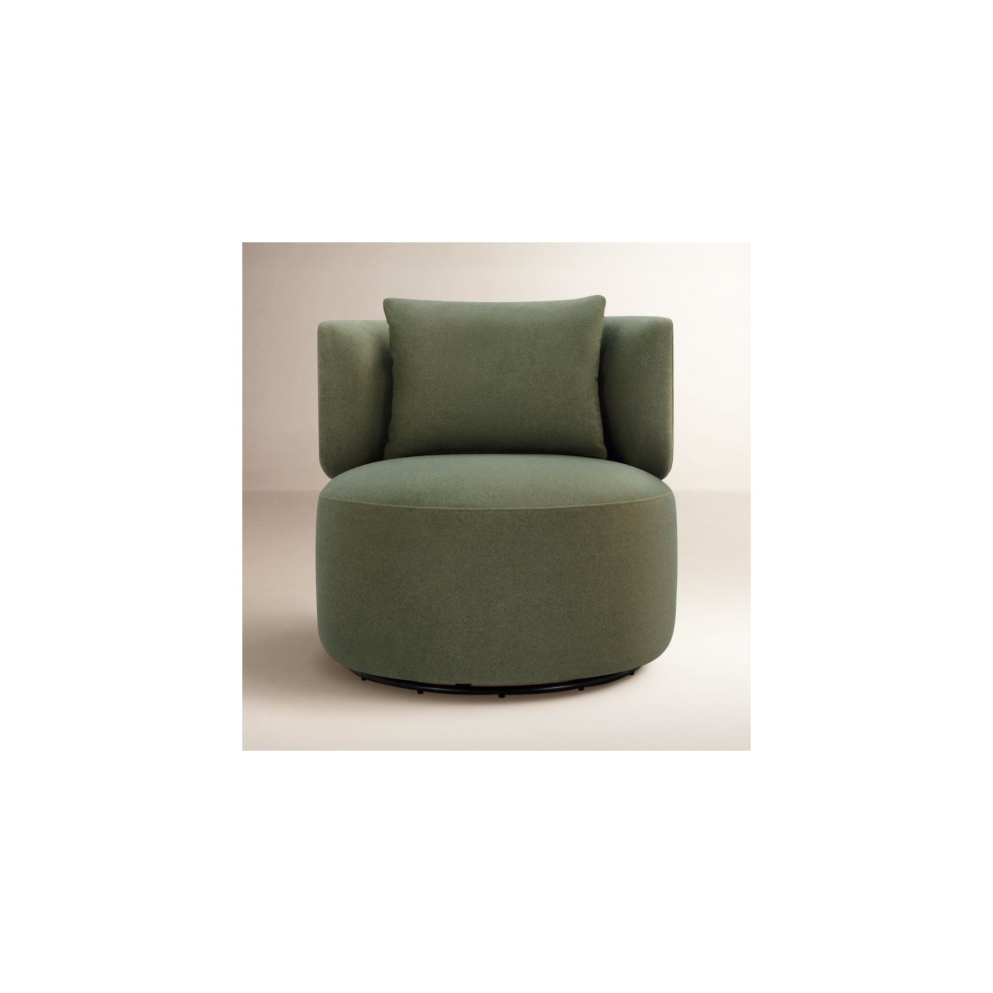 Gracie Swivel Accent Chair, Vesper Forest Velvet