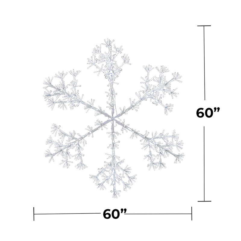 60"Pure White Sparkler Snowflake 1080 LED Lighted Window Décor