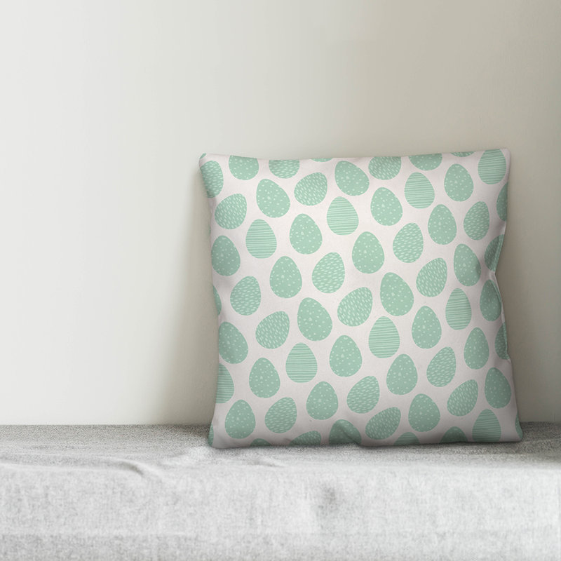  Coussin Pâques, Polyester / Bourre en polyester, 18 po x 18 po, Vert