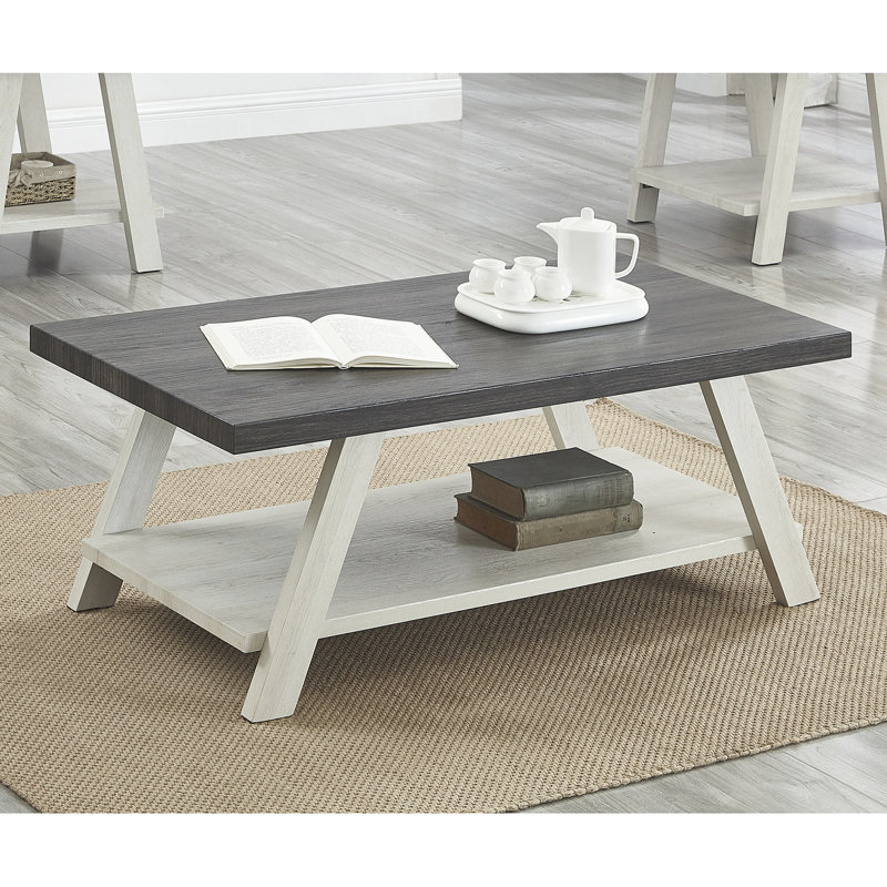 Angeleca Single Coffee Table, Dark Gray/Beige Duplicate