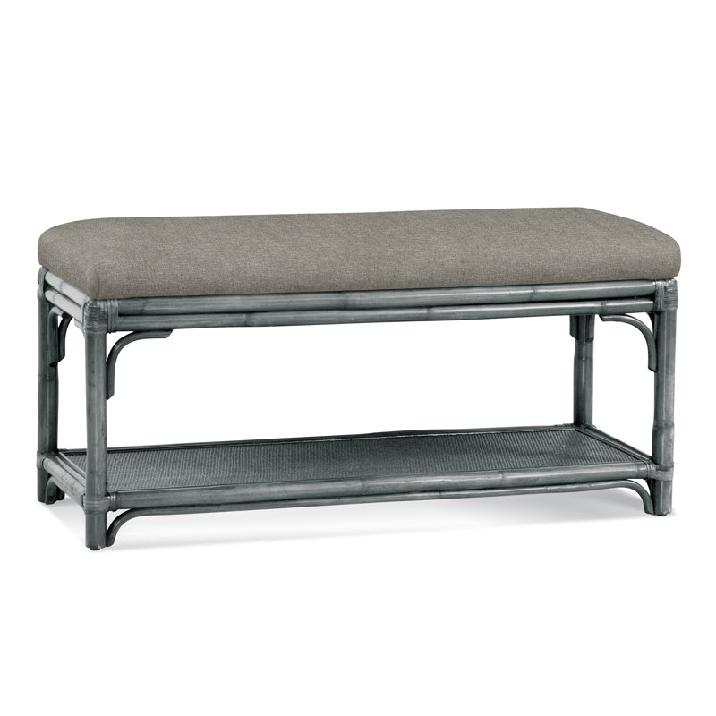 Banc de rangement en osier Summer Retreat, Nickel, Gris de base 0317-83