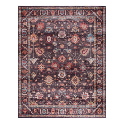 Tapis d'intérieur à motif floral multicolore transitionnel Gertmenian