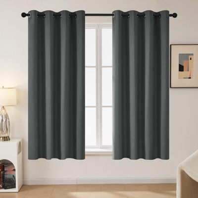 Thermal Insulated Room Darkening Grommet Curtain Panels (Set of 4)