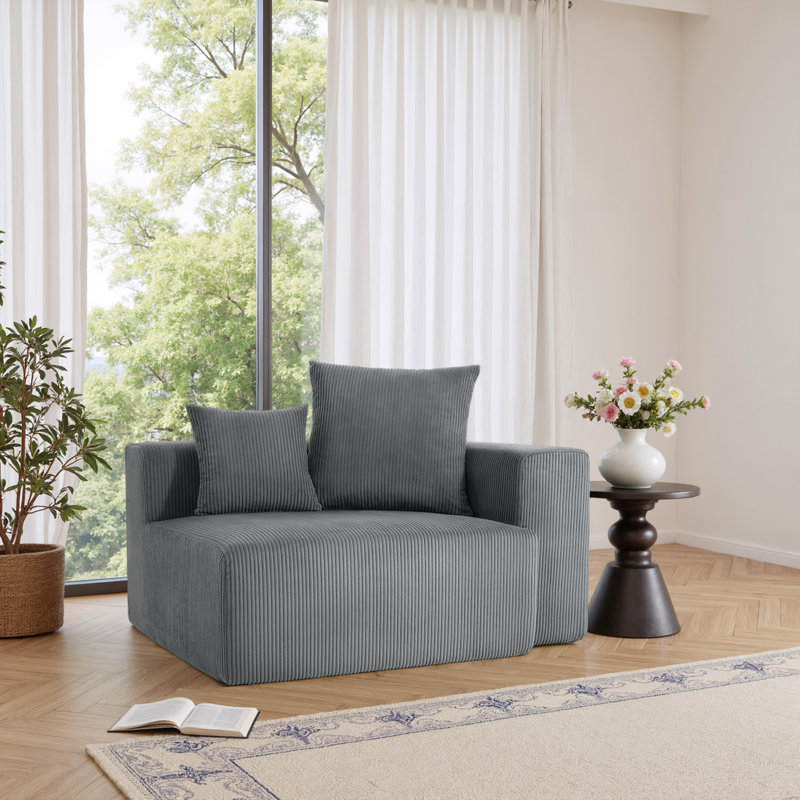 Upholstered Armchair, Grey