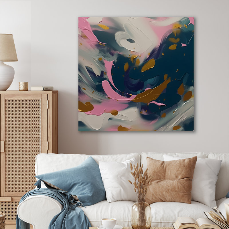 «Lauver Abstract Brushstroke», reproduction d'art sur toile, H 16 po x l 16 po x P 1 po, Toile tendue