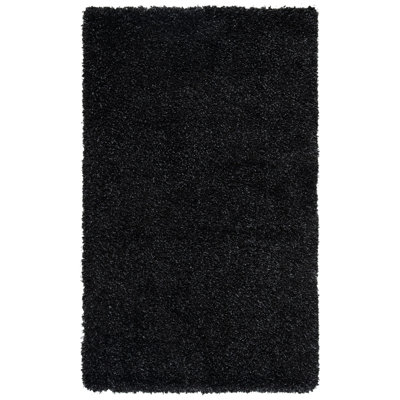 Angeliya Hand-Woven Flatweave Black Area Rug