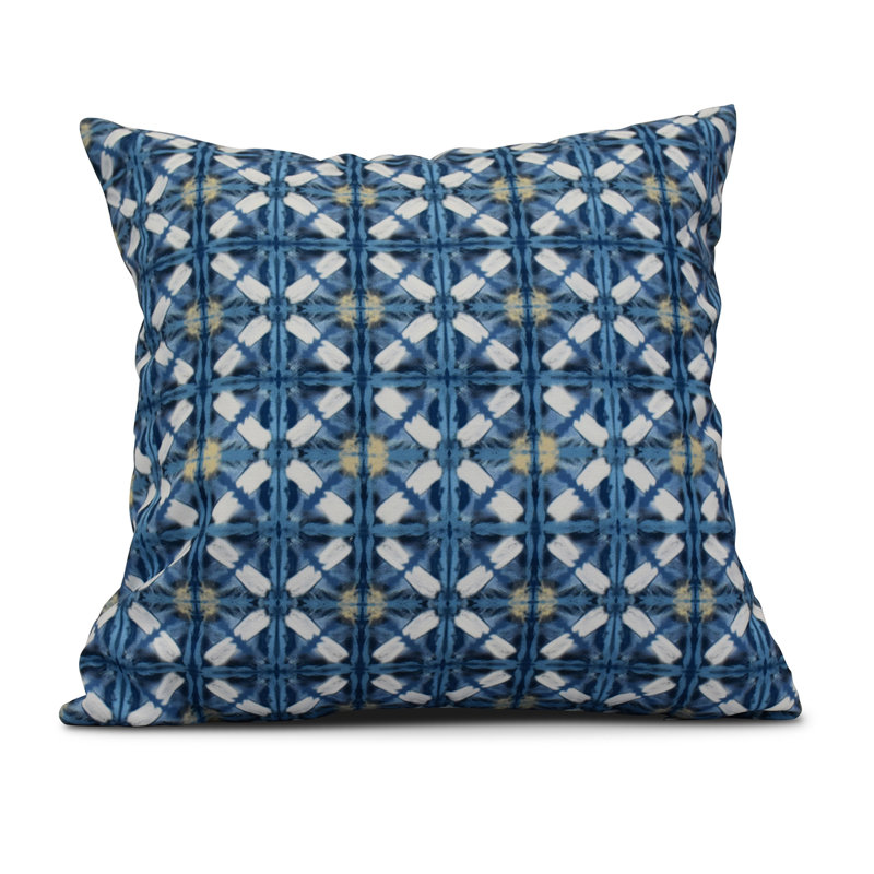 Housse de coussin carrée extérieure/insert, H 18 po x l 18 po, Bleu