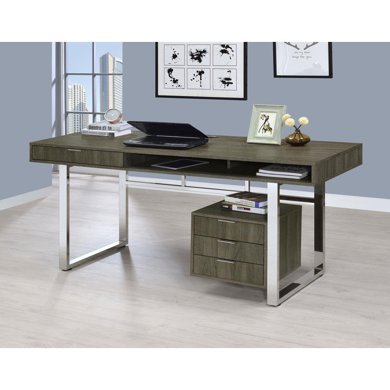 4-drawer Writing Desk Weathered Grey