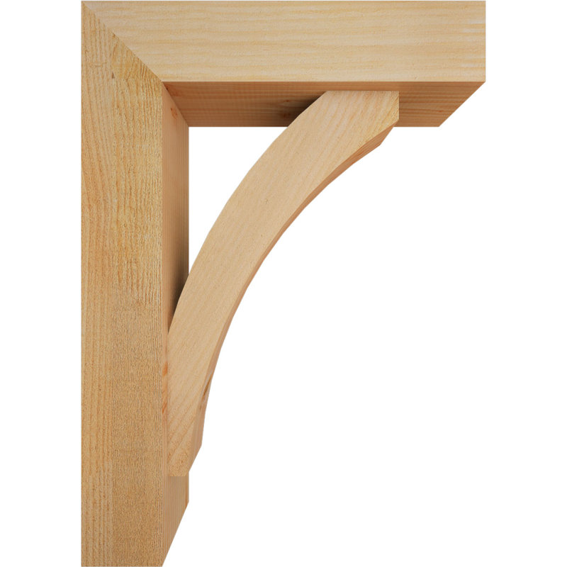 Thorton Block Bracket with Offset Brace, 28 x 20, 6"W Douglas Fir (Rough Sawn)