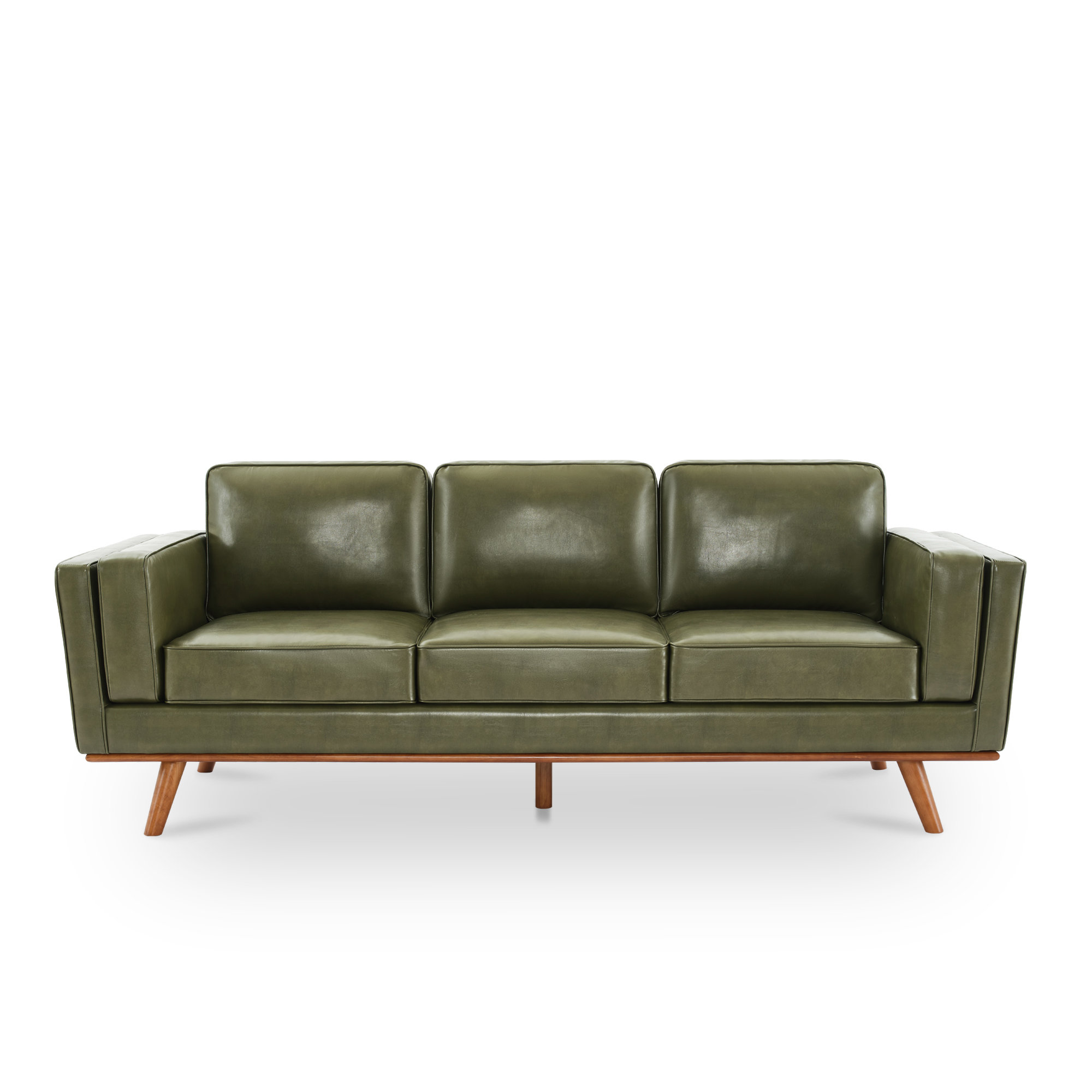 Reeves 84'' Vegan Leather Sofa, Light Green