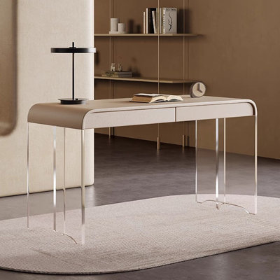 Bureau moderne de style crème avec pieds en acrylique