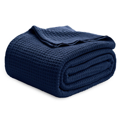 Bedsure Cotton Waffle Weave Throw Blanket