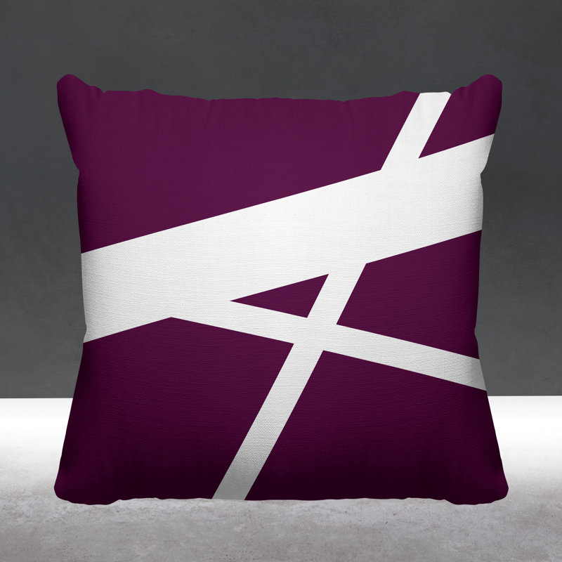Coussin décoratif intérieur / extérieur Seward Abstract Lines, L 15 po x H 15 po, Mauve
