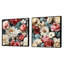 Vintage pivoines bohème rétro - ensemble de 2 collages floraux carrés-102163109-102163113