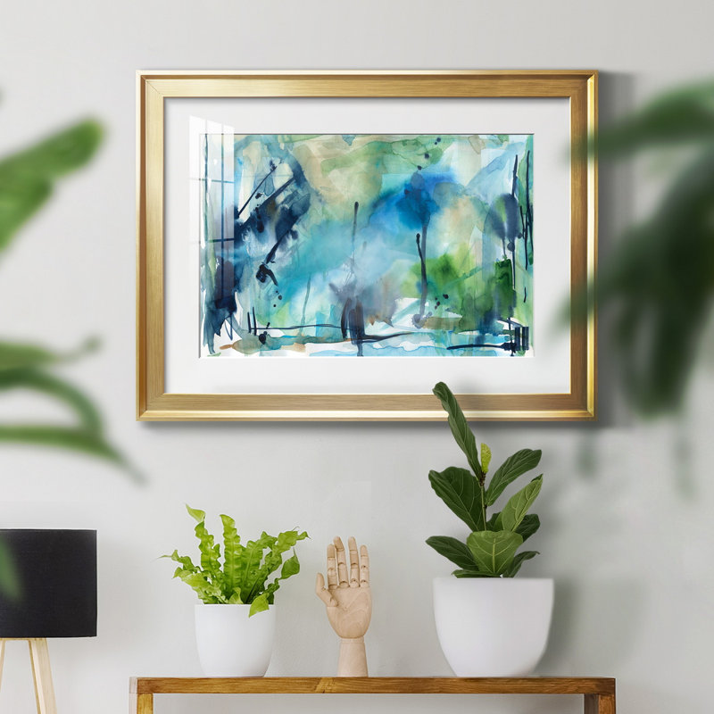 Rain in the Country - Peinture encadrée, Cadre doré, H 26,5 po x l 36,5 po x P 1,5 po
