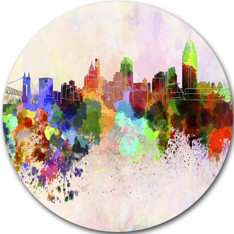 « cincinnati horizon », impression sur métal, H 38 po x l 38 po x P 1 po