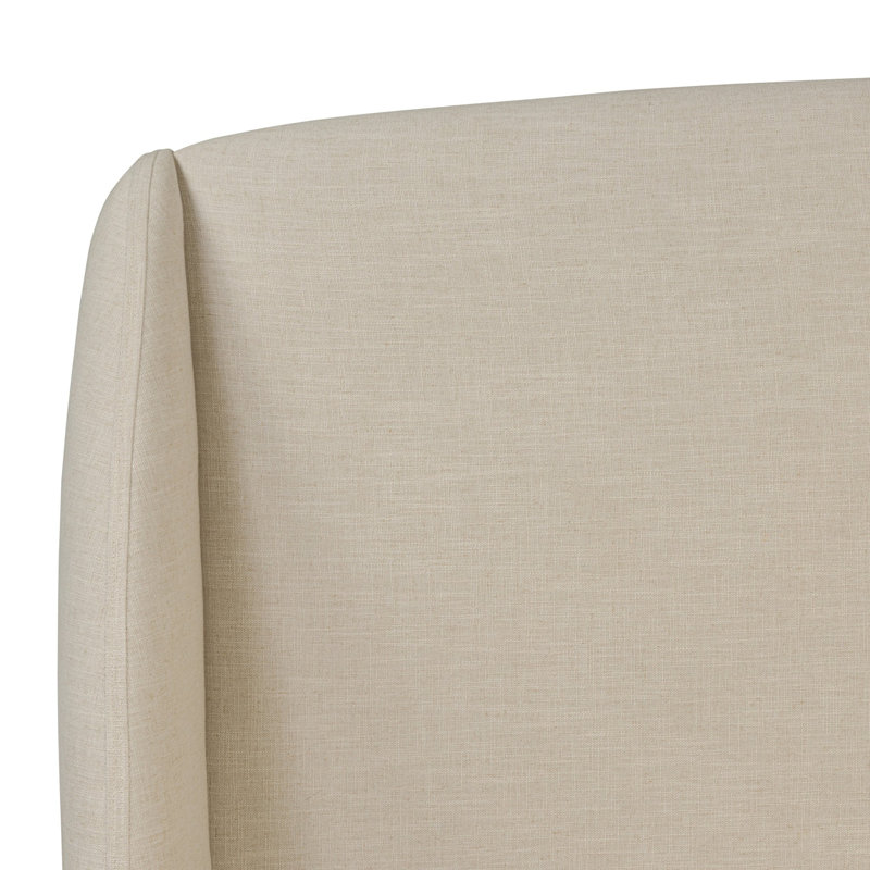 Maeve Upholstered Wingback Bed, King, Cambric Ivory