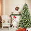 Arbre de Noël de 6 pi avec 66 branches de pin et 988, branches mixtes et à aiguilles dures, structure à charnières pour un assemblage rapide, support en métal robuste avec embouts de branches, montage simple et rapide