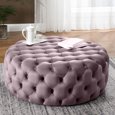 Crone 99cm Wide Tufted Round Ottoman