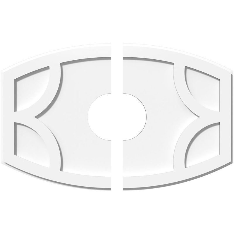 Médaillon de plafond contemporain en PVC de qualité architecturale Kailey, H 1 po x l 28 po x P 18,625 po