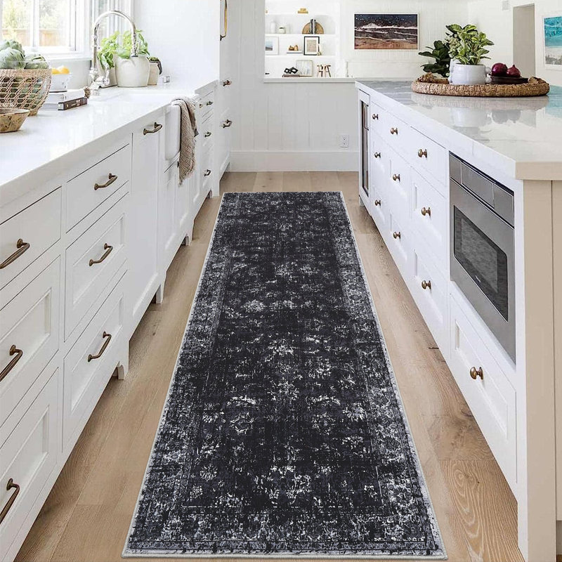 Machine Washable Rug Oriental Non-Slip Area Rug for Living Room Low-Pile Rug Indoor Floor Cover for Bedroom Dining Room Hallway Kitchen Office