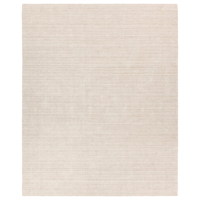 Tapis rayé crème intérieur / extérieur fait à la main Stran documents Clarifier (2 pi x 3 pi)