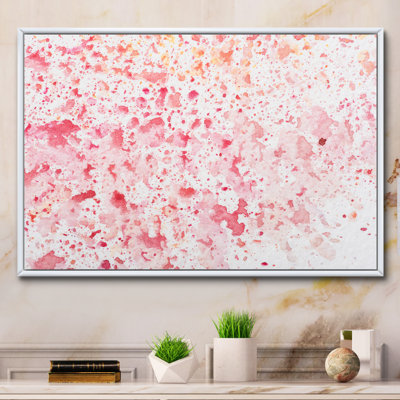 Red and Pink Stains - reproduction sur toile avec cadre flottant