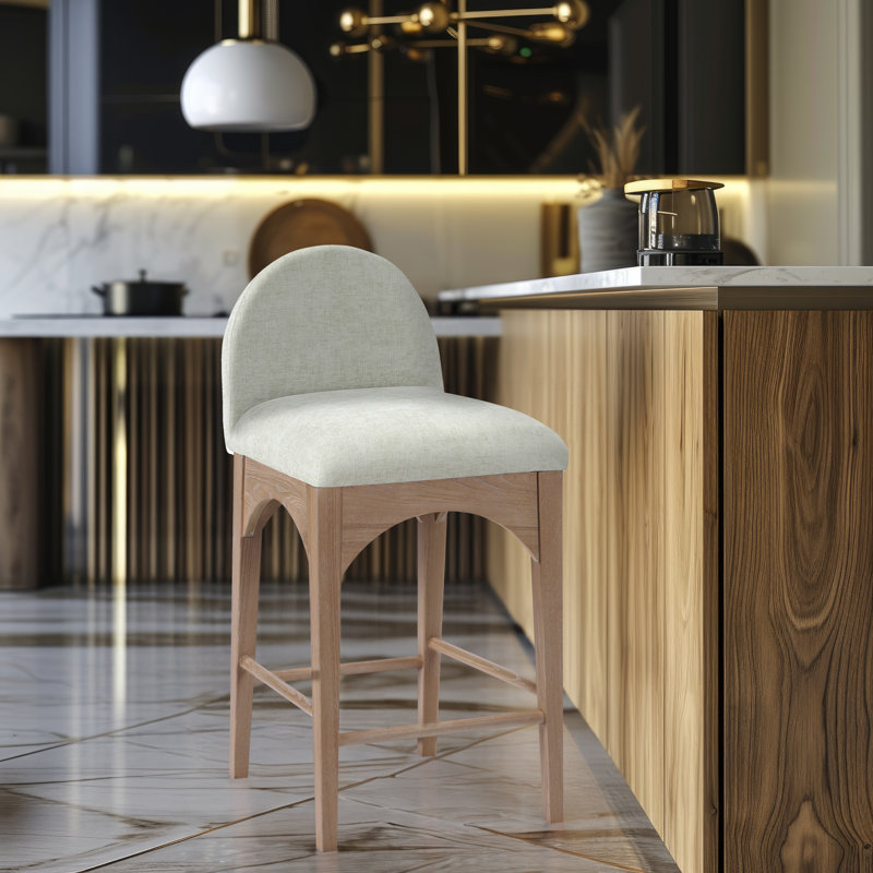 Waldorf Counter Stool, Mint Chenille, Natural