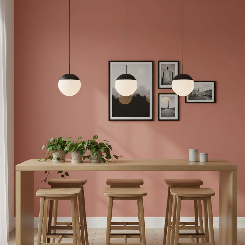 6 Watt LED Globe Pendant Light, Black