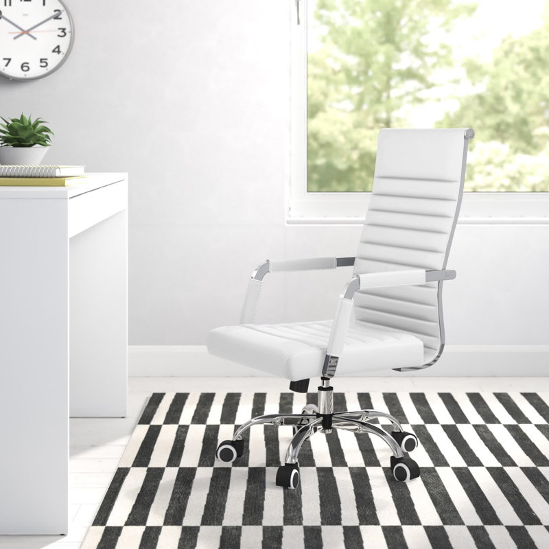 Wyndid Mid-Back Conference Chair with Arms, White