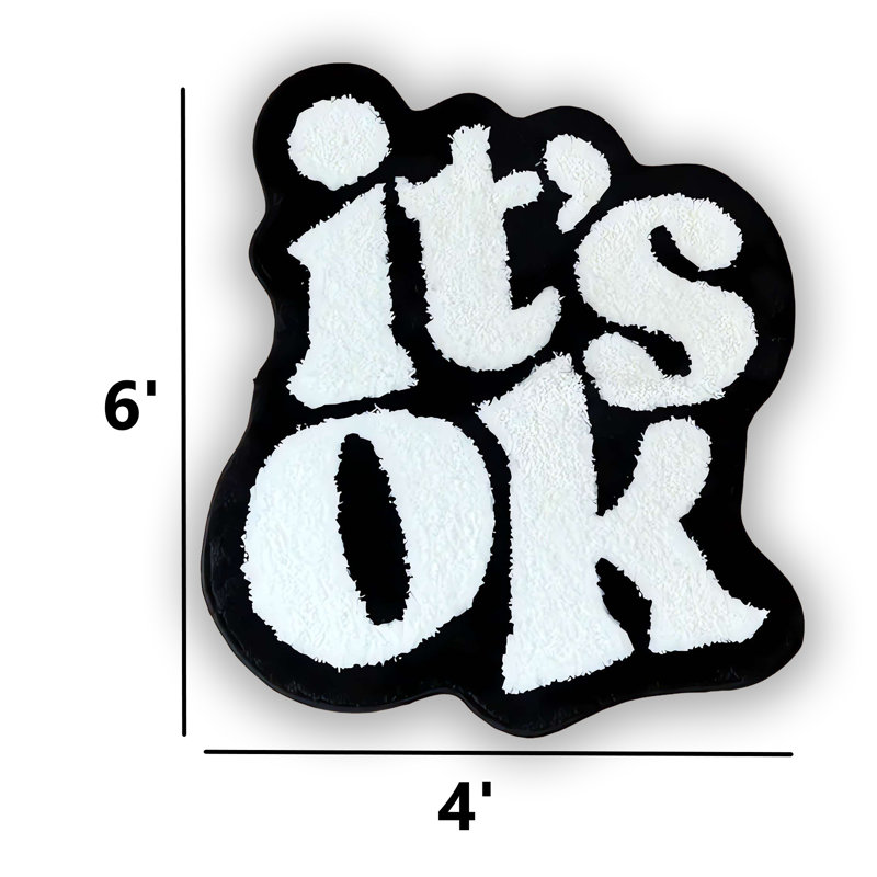 Novelty Bubble Text "It's OK" Accent Rug