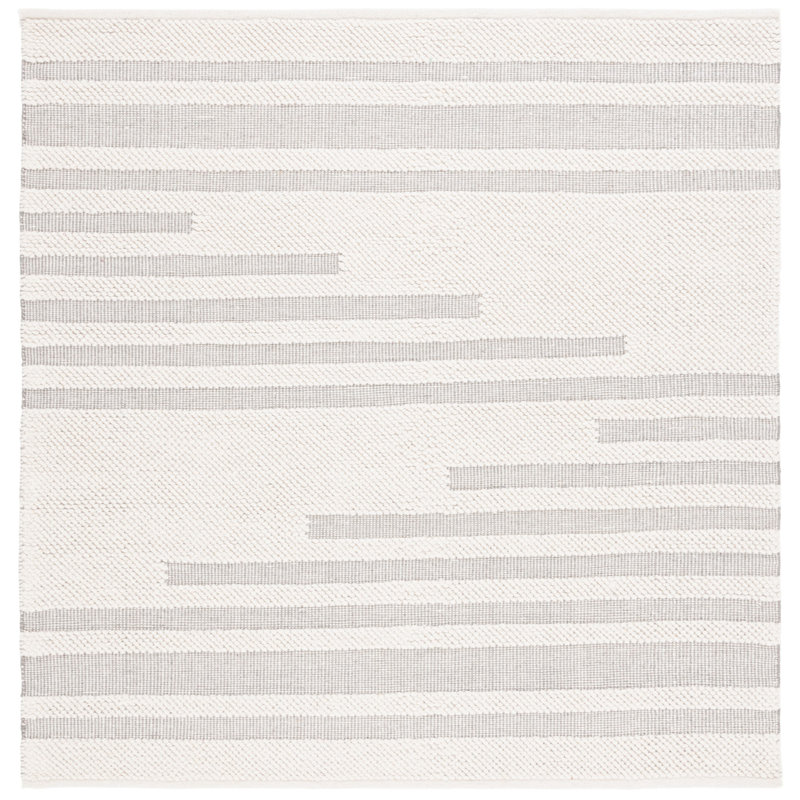 Cortni Hand Woven Wool Striped Rug, Square 6'