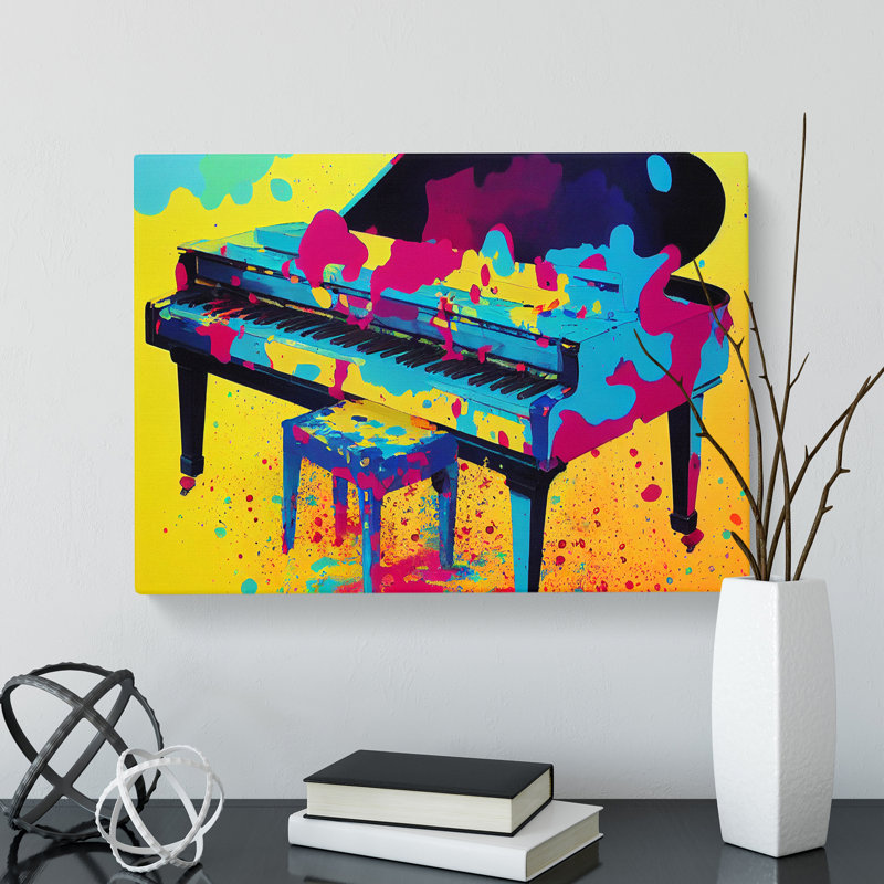 Splashed Piano Abstract - Wrapped Canvas, 50cm H x 76cm W x 3cm D