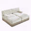 Canapé modulaire Chesterfield avec 2 repose-pieds, jupe à pampilles, beige-196506488