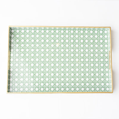 Green Cane Vanity Tray