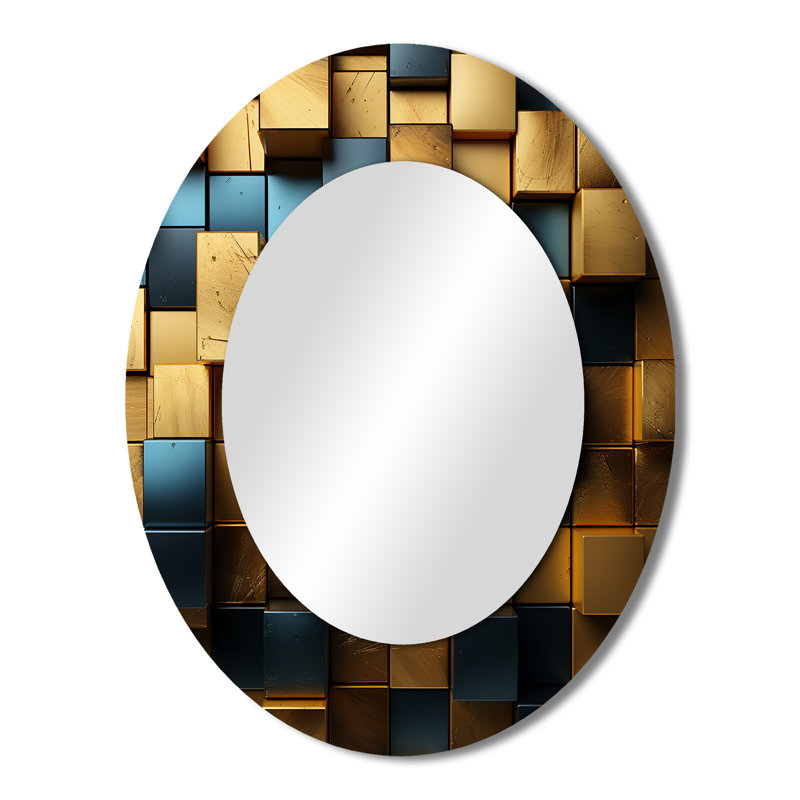 Miroir mural Grown Gold Cubes, H 43 po x l 33 po