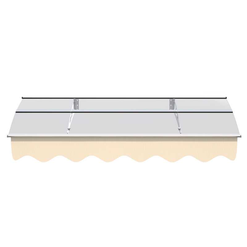 Awning Canopy 59"x34" - Polycarbonate Roof & Strong Aluminum Protected Snow Load Resistance Modern Style Door Window With Valance Brackets Heat Wall Mounted Ornament