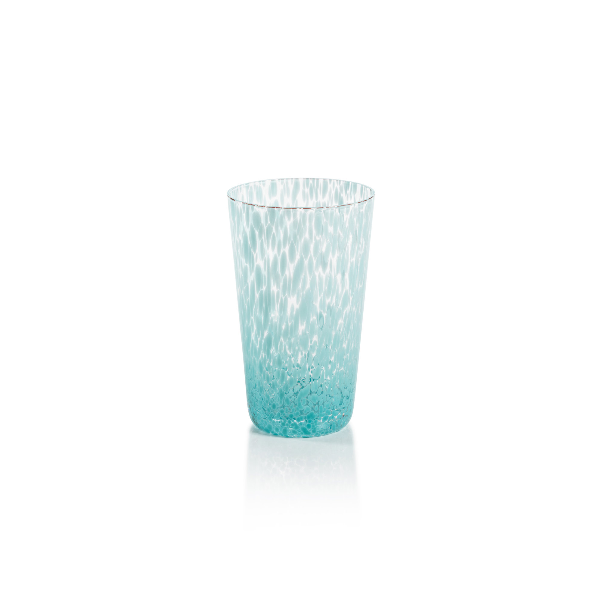 Willa Speckled Highball Glasses, Set of 6, Aqua