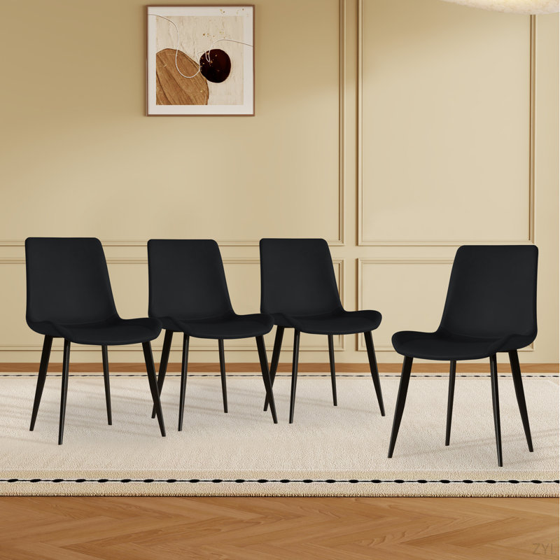 Chaises de salle à manger, chaises de maison de conception moderne, chaises de salle à manger en métal et cuir PU pour la salle à manger de cuisine