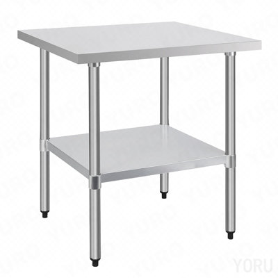 30"x30" Commercial Work Table - Stainless Steel, 18-Gauge - Metal