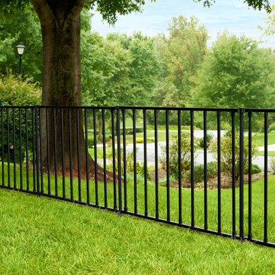 35in H x 42in W (2 Panels) No Dig Zippity Zurich Fence Kit, Poly-Steel Black Garden Fence for Small Dogs, 3ft High Yard and Garden Fencing Solution, Temporary Dog Fence Panels for Outdoor Use, ZP19079