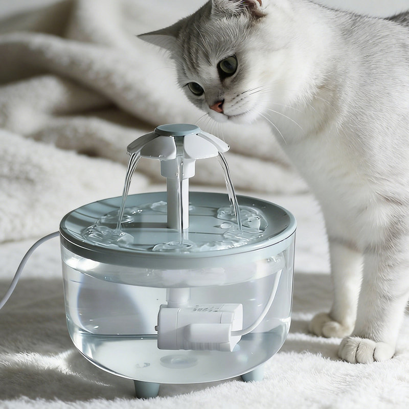 Distributeur d'eau pour animaux de compagnie, distributeur automatique d'eau intelligent, 5,91 x 5,91 x 3,94 po, vert