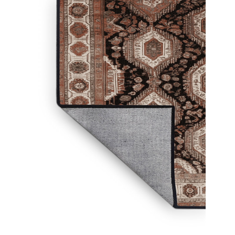 Tapis brun lavable à la machine, Carré 3 pi