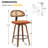 Modern Counter Stools, Swivel Counter Height Bar Stools with Rattan Backrest, 26" Seat Height Linen, For Home or Bar-437436248-466970512
