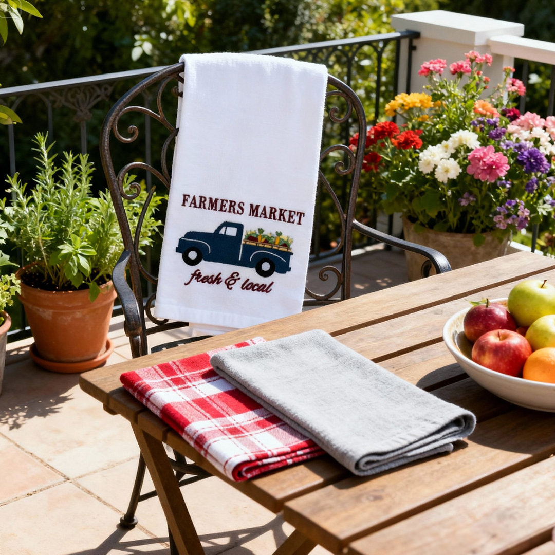 Super Absorbent 3 pack Cotton Tea Towels - Farmers Market