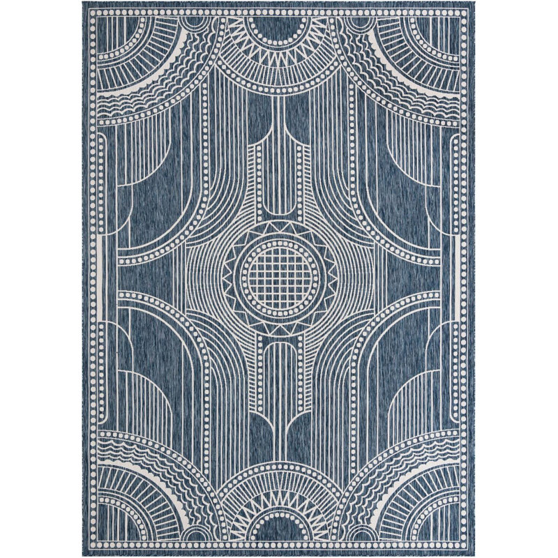 None Huitt Area Rug Blue Color, Rectangle 10' x 14'1"