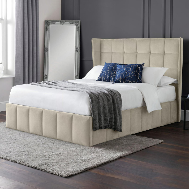 Bormann Upholstered Storage Bed, Kingsize (5'), Cream